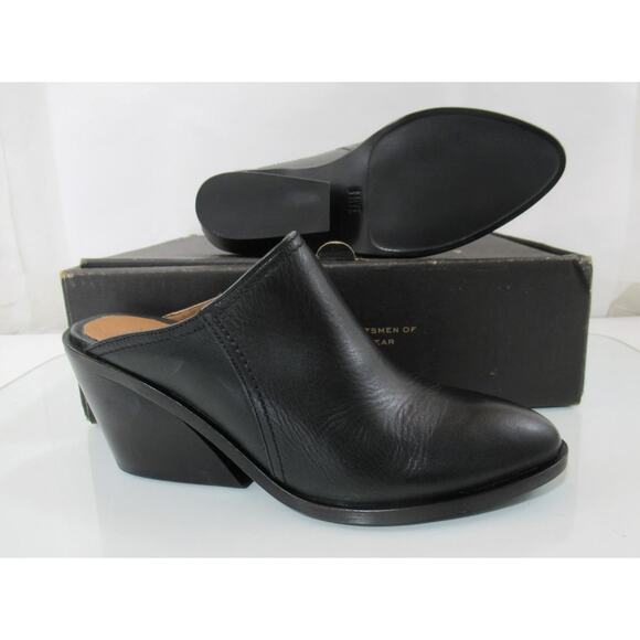 Women's Shoes Frye Serena Mule Slide Leather Inverted Wedge Heels Black Size 9 - Picture 9 of 9